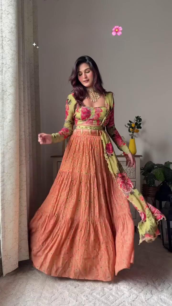 Women Floral Print Anarkali Kurta with Dupatta