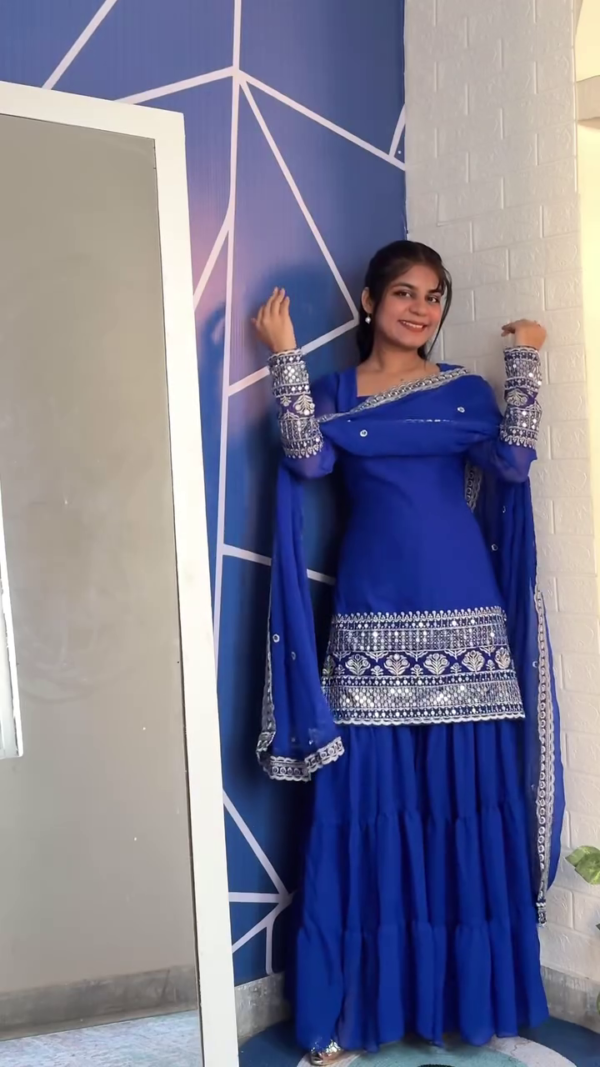 Embroidered Women's Stitched Kurti|sharara garara for women